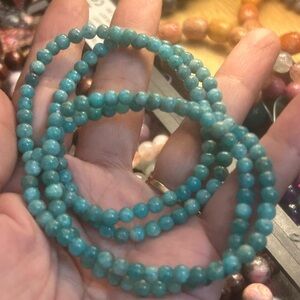 Amazonite crystal Bracelet 4 mm sizes are 6 1/4 inches to 6 3/4 inches